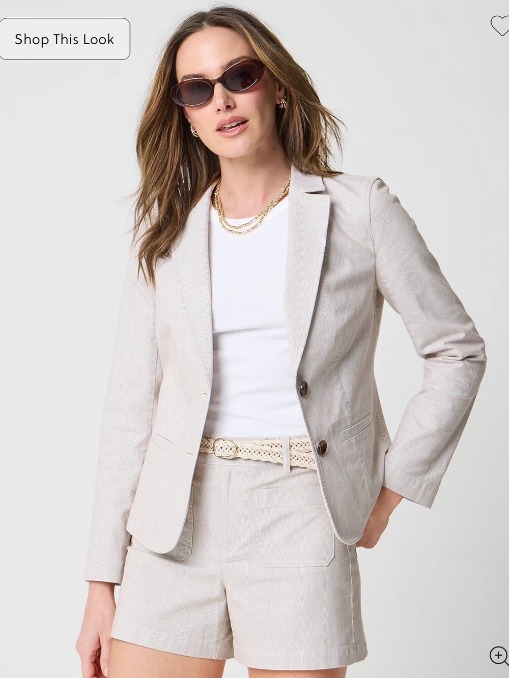 NWT! J. Crew Cotton-Blend Blazer - Sz 10 - Camel White Stripe - Orig $258